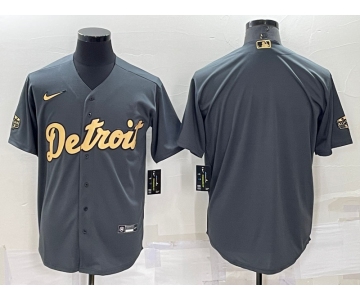 Men's Detroit Tigers Blank Grey 2022 All Star Stitched Cool Base Nike Jersey
