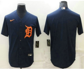 Men's Detroit Tigers Blank Navy Blue Stitched Cool Base Nike Jersey