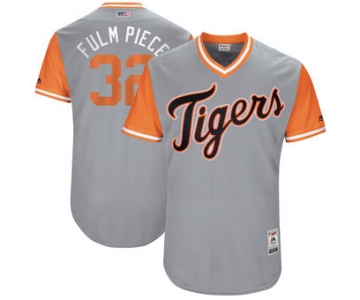 Men's Detroit Tigers Michael Fulmer Fulm Piece Majestic Gray 2017 Players Weekend Authentic Jersey