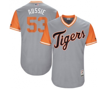 Men's Detroit Tigers Warwick Saupold Aussie Majestic Gray 2017 Players Weekend Authentic Jersey