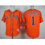 Men's Houston Astros #1 Carlos Correa Orange Jersey