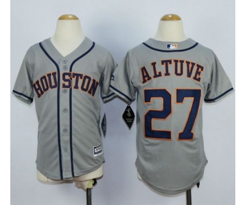 Astros #27 Jose Altuve Grey Cool Base Stitched Youth Baseball Jersey