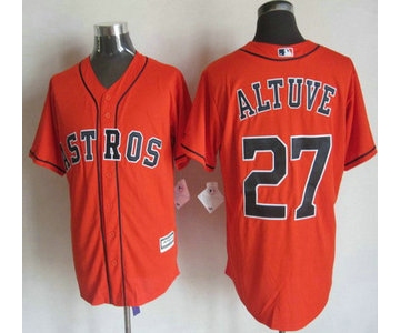 Men's Houston Astros #27 Jose Altuve Alternate Orange 2015 MLB Cool Base Jersey