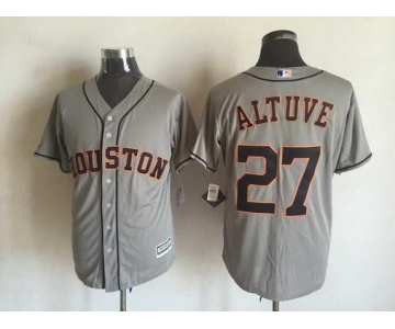 Men's Houston Astros #27 Jose Altuve Away Gray 2015 MLB Cool Base Jersey