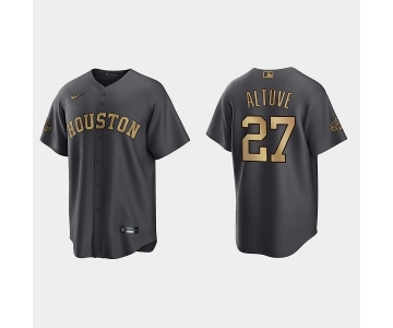 Men's Houston Astros #27 Jose Altuve Charcoal 2022 All-Star Cool Base Stitched Baseball Jersey