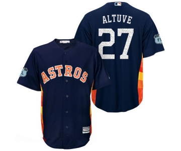 Men's Houston Astros #27 Jose Altuve Navy Blue 2017 Spring Training Stitched MLB Majestic Cool Base Jersey