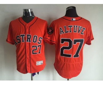 Men's Houston Astros #27 Jose Altuve Orange 2016 Flexbase Majestic Baseball Jersey