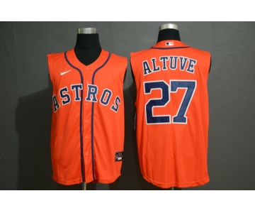 Men's Houston Astros #27 Jose Altuve Orange 2020 Cool and Refreshing Sleeveless Fan Stitched MLB Nike Jersey