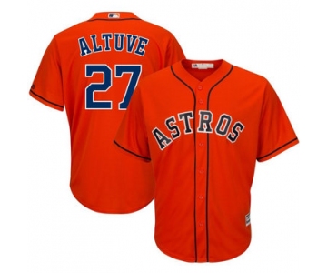 Men's Houston Astros 27 Jose Altuve Orange Cool Base Jersey