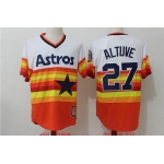 Men's Houston Astros #27 Jose Altuve Orange Rainbow Cooperstown Stitched MLB Majestic Cool Base Jersey