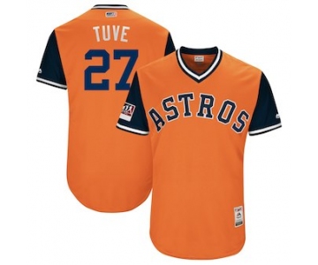 Men's Houston Astros 27 Jose Altuve Tuve Majestic Orange 2018 Players' Weekend Authentic Jersey