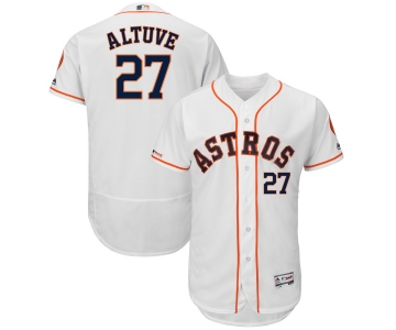 Men's Houston Astros 27 Jose Altuve White 150th Patch Flexbase Jersey