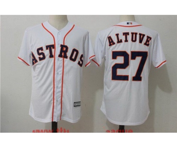 Men's Houston Astros #27 Jose Altuve White Home Stitched MLB Majestic Cool Base Jersey