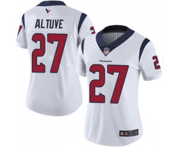 Texans #27 Jose Altuve White Women's Stitched Football Vapor Untouchable Limited Jersey