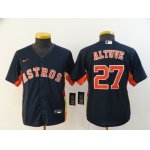 Youth Houston Astros #27 Jose Altuve Navy Blue Stitched MLB Cool Base Nike Jersey