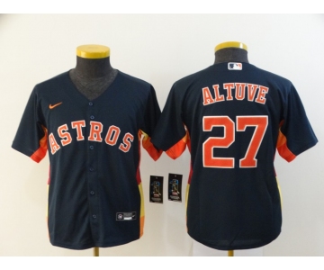 Youth Houston Astros #27 Jose Altuve Navy Blue Stitched MLB Cool Base Nike Jersey