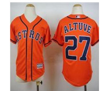 Youth Houston Astros #27 Jose Altuve Orange Cool Base Stitched Baseball Jersey