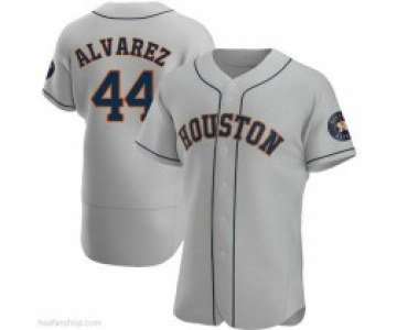 Mens Houston Astros #44 Yordan Alvarez Authentic Gray Road Jerseys