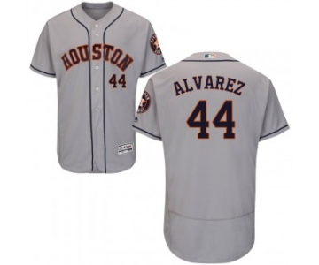 Men's Houston Astros #44 Yordan Alvarez Majestic Flex Base Road Collection Gray Jersey