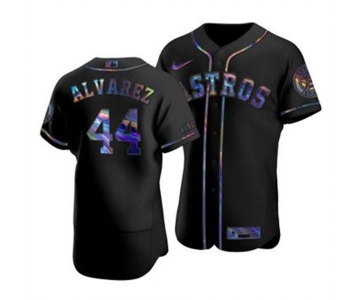Men's Houston Astros #44 Yordan Alvarez Nike Iridescent Holographic Collection MLB Jersey - Black
