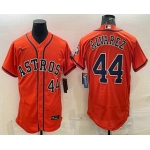 Men's Houston Astros #44 Yordan Alvarez Number Orange Stitched MLB Flex Base Nike Jersey