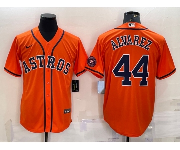 Men's Houston Astros #44 Yordan Alvarez Orange With Patch Stitched MLB Cool Base Nike Jersey