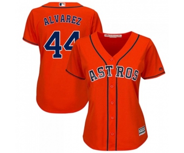 Women's Authentic Houston Astros #44 Yordan Alvarez Majestic Cool Base Alternate OrangeJersey