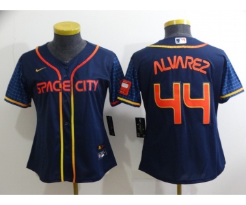 Youth Houston Astros #44 Yordan Alvarez 2022 Navy Blue City Connect Cool Base Stitched Jersey