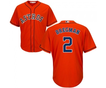 Astros #2 Alex Bregman Orange Cool Base Stitched Youth Baseball Jersey