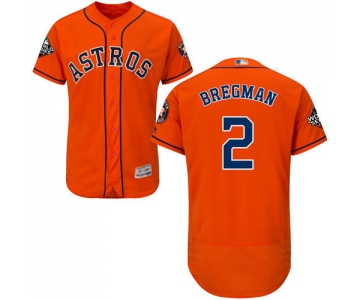 Astros #2 Alex Bregman Orange Flexbase Authentic Collection 2019 World Series Bound Stitched Baseball Jersey
