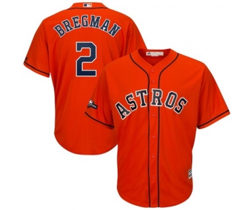 Houston Astros #2 Alex Bregman Majestic 2019 Postseason Official Cool Base Player Orange Jersey