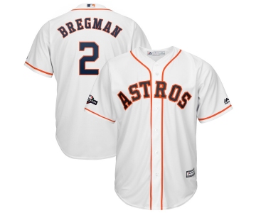 Houston Astros #2 Alex Bregman Majestic 2019 Postseason Official Cool Base Player White Jersey