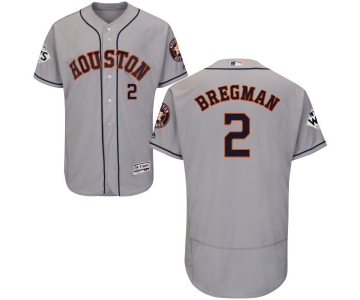 Men's Houston Astros #2 Alex Bregman Grey Flexbase Authentic Collection 2017 World Series Bound Stitched MLB Jersey