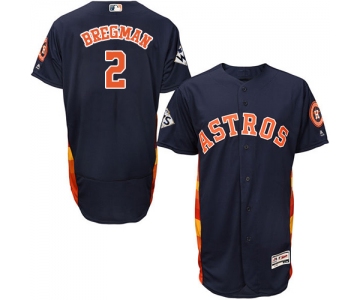 Men's Houston Astros #2 Alex Bregman Navy Blue Flexbase Authentic Collection 2017 World Series Bound Stitched MLB Jersey