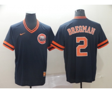 Men's Houston Astros 2 Alex Bregman Navy Throwback Jersey