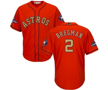 Men's Houston Astros #2 Alex Bregman Orange 2018 Gold Program Cool Base Stitched MLB Jersey