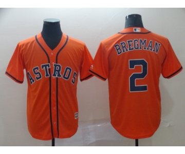 Men's Houston Astros 2 Alex Bregman Orange Cool Base Jersey