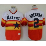 Men's Houston Astros #2 Alex Bregman Orange Rainbow Cooperstown Stitched MLB Cool Base Nike Jersey