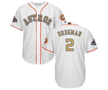 Men's Houston Astros #2 Alex Bregman White 2018 Gold Program Cool Base Stitched MLB Jersey