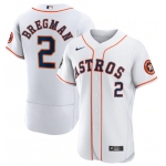 Men's Houston Astros #2 Alex Bregman White 2022 World Series Flex Base Stitched Baseball Jersey