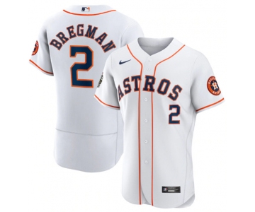 Men's Houston Astros #2 Alex Bregman White 2022 World Series Flex Base Stitched Baseball Jersey