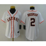 Women's Houston Astros #2 Alex Bregman White Stitched MLB Cool Base MLB Jersey