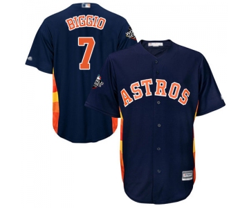 Astros #7 Craig Biggio Navy Blue New Cool Base 2019 World Series Bound Stitched Baseball Jersey