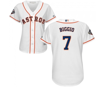 Astros #7 Craig Biggio White Home 2019 World Series Bound Women's Stitched Baseball Jersey