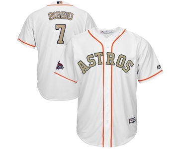 Houston Astros #7 Craig Biggio White 2018 Gold Program Cool Base Stitched MLB Jersey