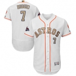 Houston Astros #7 Craig Biggio White FlexBase Authentic 2018 Gold Program Cool Base Stitched MLB Jersey