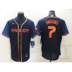 Men's Houston Astros #7 Craig Biggio 2022 Navy City Connect Flex Base Stitched Baseball Jersey