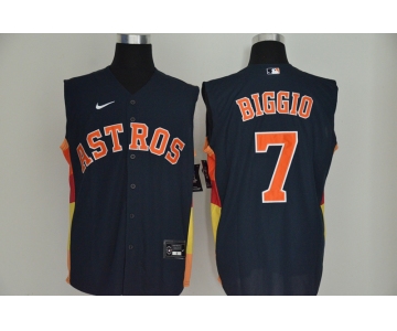 Men's Houston Astros #7 Craig Biggio Navy Blue 2020 Cool and Refreshing Sleeveless Fan Stitched MLB Nike Jersey