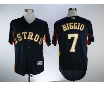 Men's Houston Astros #7 Craig Biggio Navy Blue New Gold Program Flexbase Stitched MLB Jersey