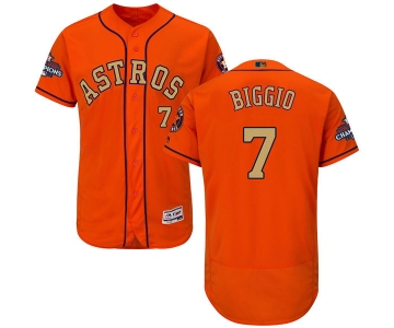 Men's Houston Astros #7 Craig Biggio Orange 2018 Gold Program Flexbase Stitched MLB Jersey